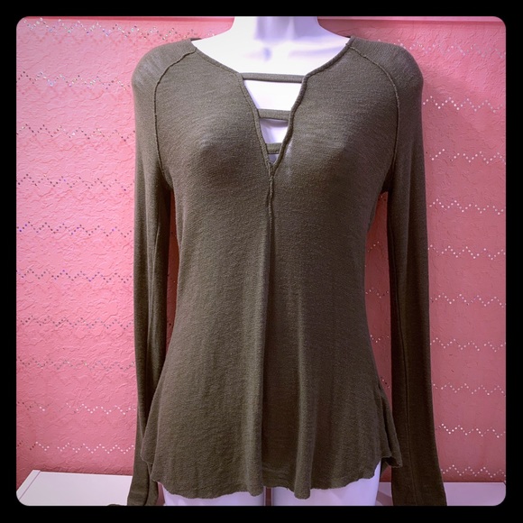 Free People Tops - Free People FP Green Long Sleeve Shirt